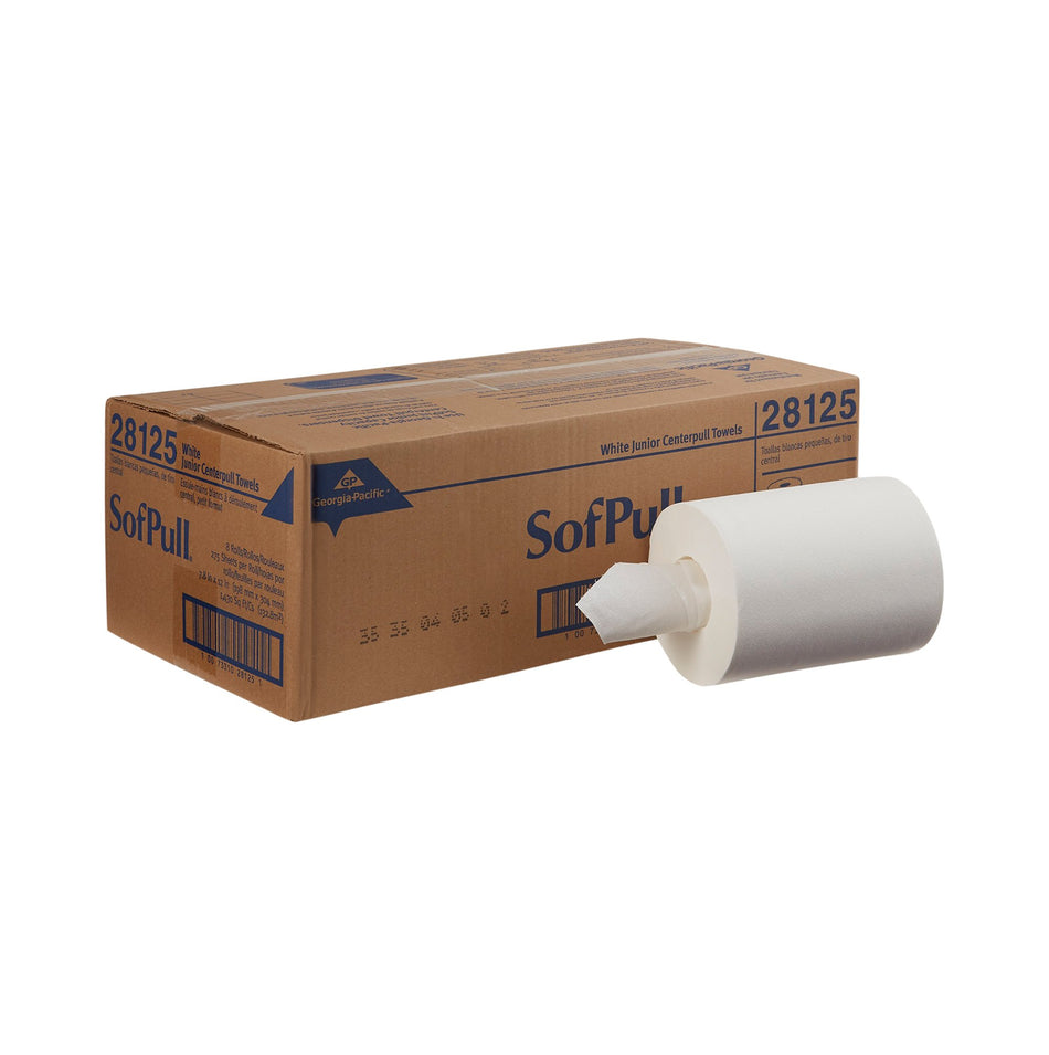 SofPull White Paper Towel, 4795 Feet, 8 Rolls per Case-Paper Towel SofPull Perforated Center Pull Roll 7-4/5 X 12 Inch