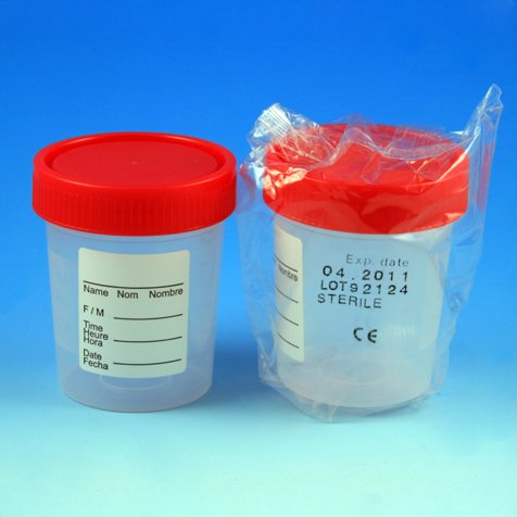 Globe Scientific Specimen Container, 120 mL-Specimen Container 2-1/4 X 2-7/8 Inch 120 mL (4 oz.) Screw Cap Patient Information Sterile