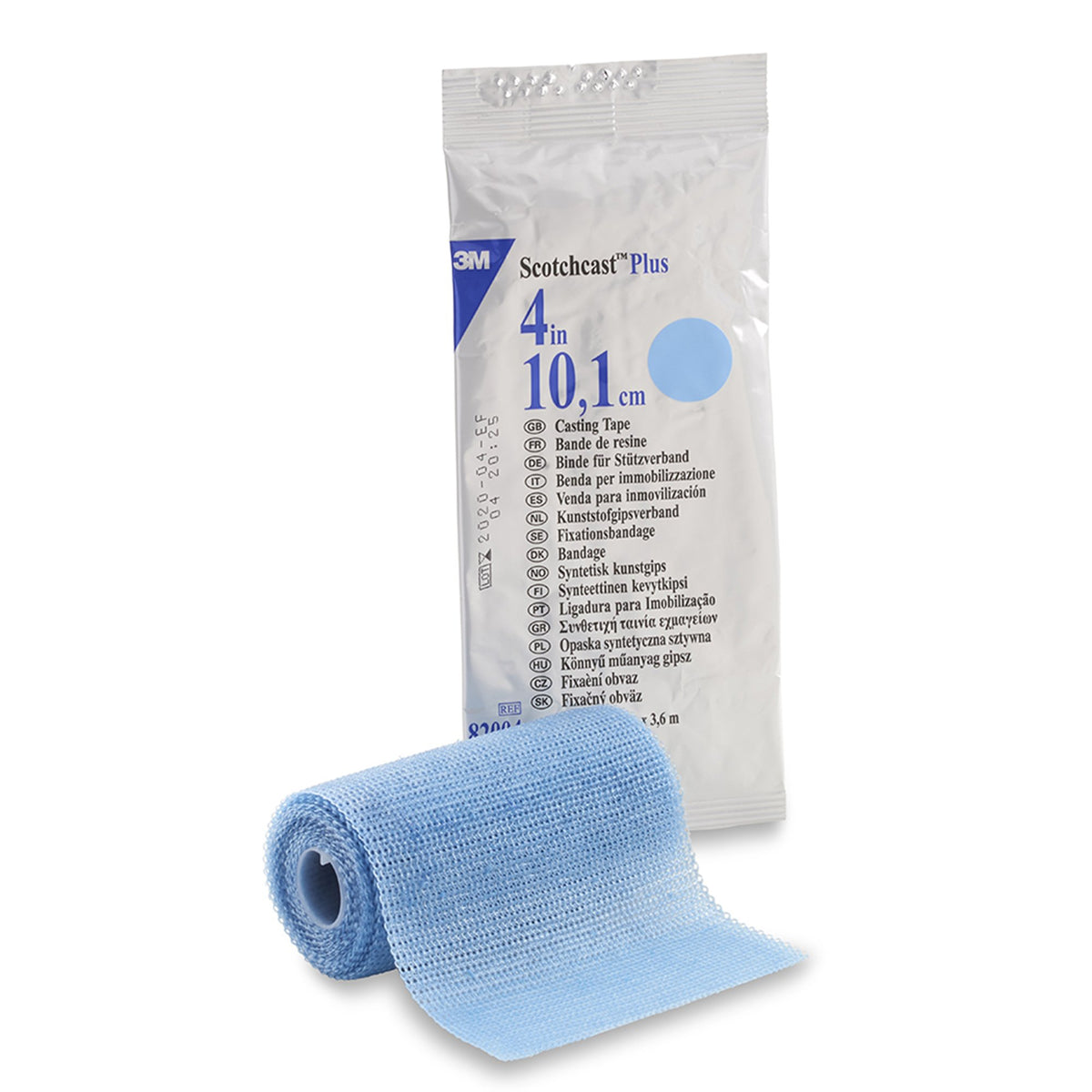 3M Scotchcast Plus Light Blue Cast Tape, 4 Inch x 4 Yard-Cast Tape 3M Scotchcast Plus 4 Inch X 12 Foot Fiberglass / Resin Light Blue