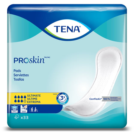 Tena ProSkin Ultimate Incontinence Pads-Bladder Control Pad TENA ProSkin Ultimate 16 Inch Length Heavy Absorbency Dry-Fast Core One Size Fits Most