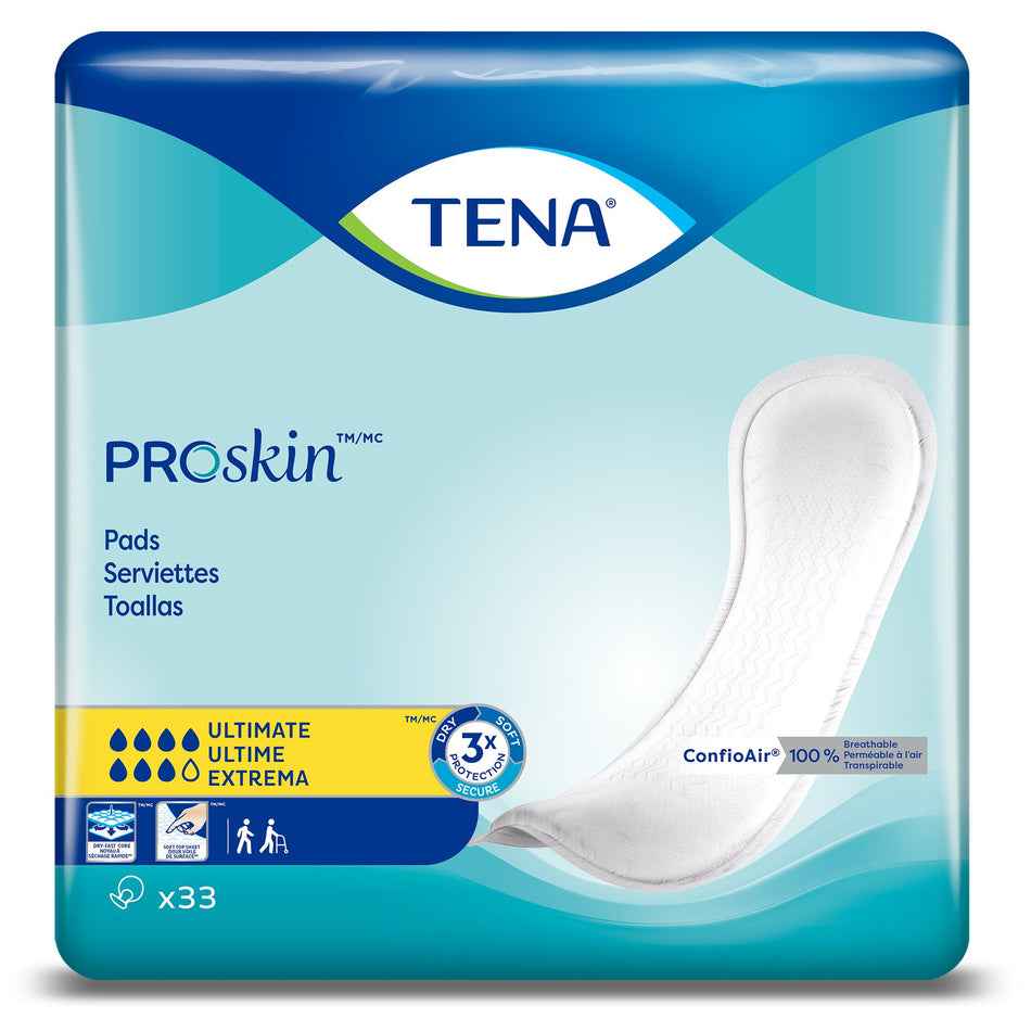 Tena ProSkin Ultimate Incontinence Pads-Bladder Control Pad TENA ProSkin Ultimate 16 Inch Length Heavy Absorbency Dry-Fast Core One Size Fits Most