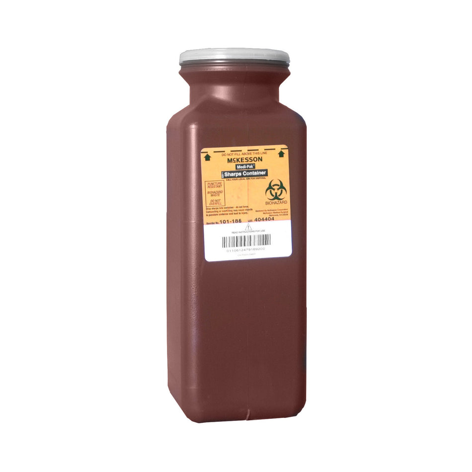 McKesson Prevent Multi-purpose Sharps Container, 1.7 Quart, 10 x 3-1/2 x 3-1/2 Inch-Sharps Container McKesson Red Base 10 H X 3-1/2 W X 3-1/2 D Inch Vertical Entry 0.425 Gallon