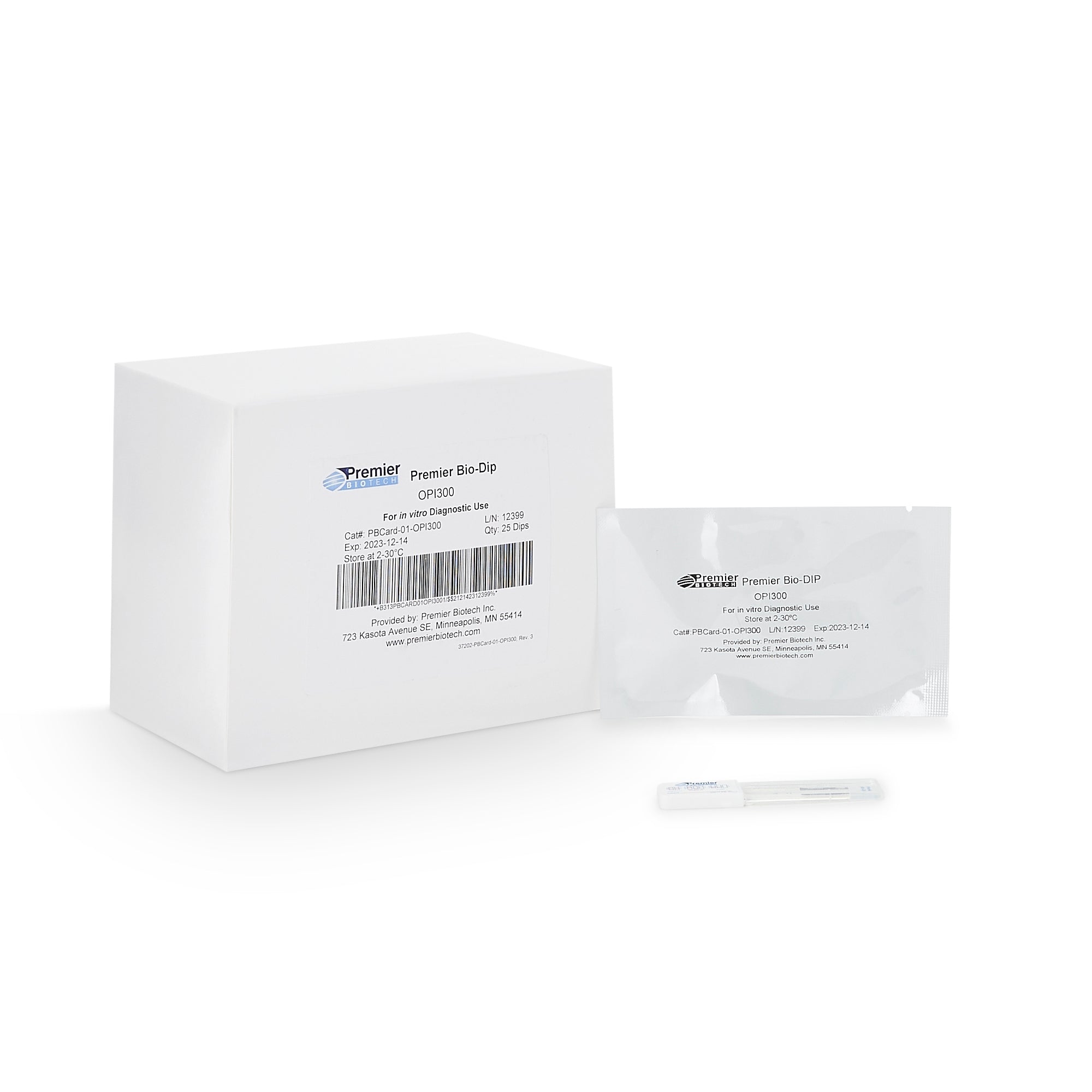 Premier Bio-Dip Single Drug (Opiates) Drugs of Abuse Test-Drugs of Abuse Test Kit Premier Bio-Dip Opiates (OPI) 25 Tests CLIA Waived
