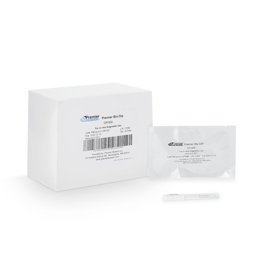 Premier Bio-Dip Single Drug (Opiates) Drugs of Abuse Test-Drugs of Abuse Test Kit Premier Bio-Dip Opiates (OPI) 25 Tests CLIA Waived