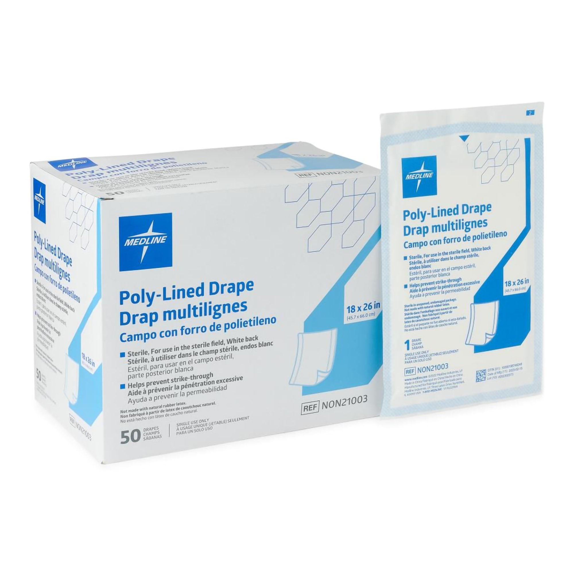 General Purpose Drape Medline Poly Lined Towel Drape 18 W X 26 L Inch Sterile - Textiles>Procedure Drapes and Sheets>Drape...