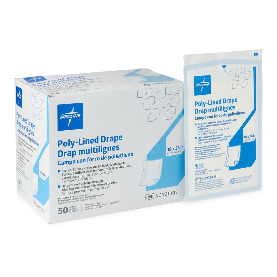 General Purpose Drape Medline Poly Lined Towel Drape 18 W X 26 L Inch Sterile - Textiles>Procedure Drapes and Sheets>Drape...