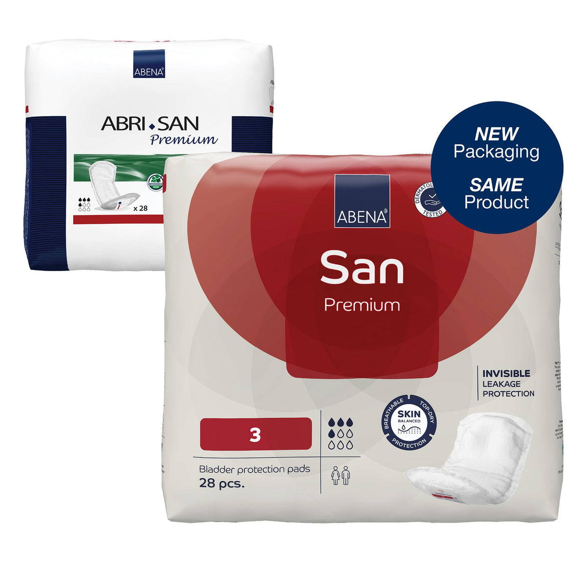 Abri-San Premium 3 Bladder Control Pad, 12-Inch Length-Bladder Control Pad Abri-San Premium #3 12 Inch Length Moderate Absorbency Fluff / Polymer Core One Size Fits Most