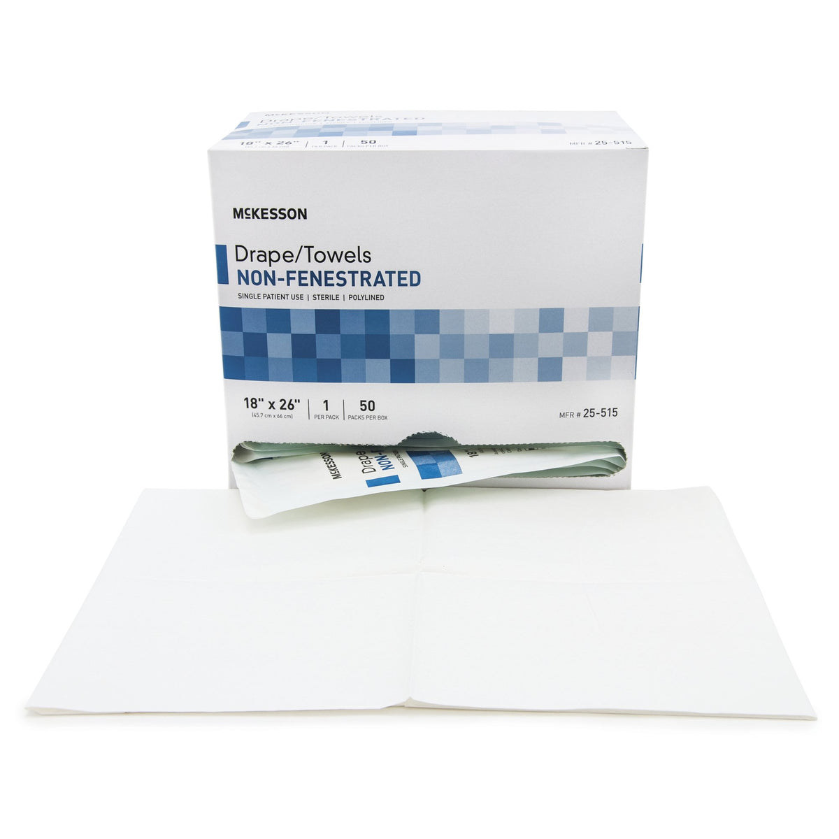 McKesson Sterile Poly Lined Towel Drape, 18 x 26 Inch-General Purpose Drape McKesson Poly Lined Towel Drape 18 W X 26 L Inch Sterile