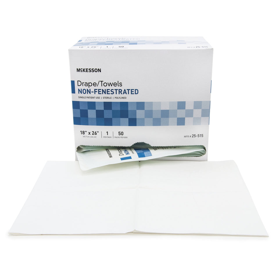 McKesson Sterile Poly Lined Towel Drape, 18 x 26 Inch-General Purpose Drape McKesson Poly Lined Towel Drape 18 W X 26 L Inch Sterile