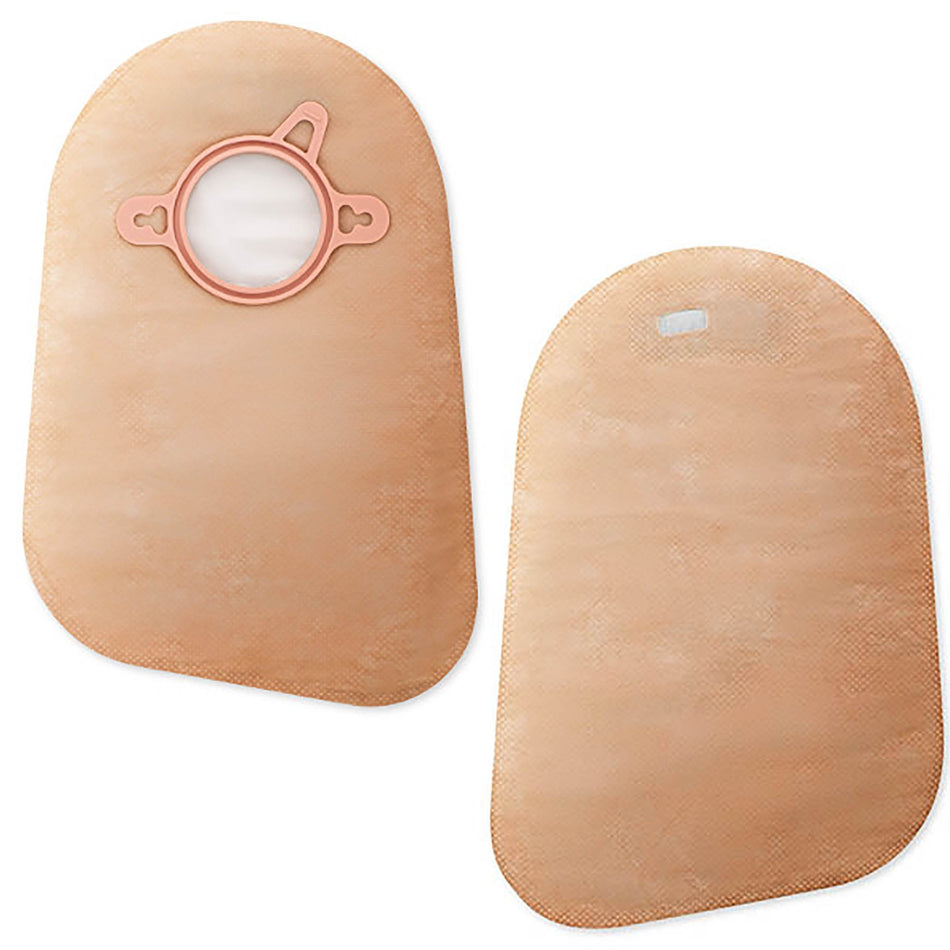 New Image Two-Piece Closed End Beige Filtered Ostomy Pouch, 9 Inch Length, 1 Inch Flange-Ostomy Pouch New Image Two-Piece System 9 Inch Length Closed End