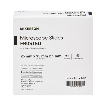 McKesson Frosted Microscope Slide, 1 x 3 Inch-Microscope Slide McKesson 1 X 3 Inch X 1 mm Frosted End