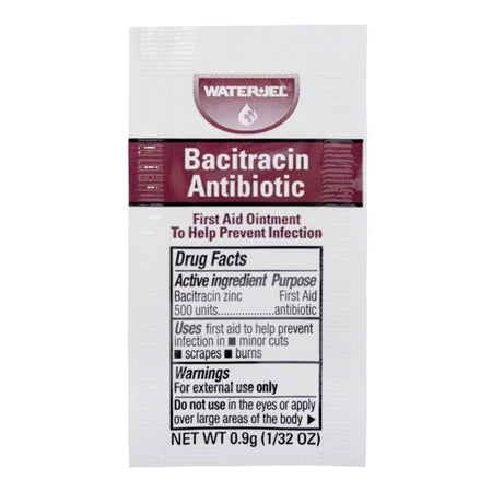 Water Jel Bacitracin Zinc First Aid Antibiotic-First Aid Antibiotic Water Jel Ointment 0.9 Gram Individual Packet