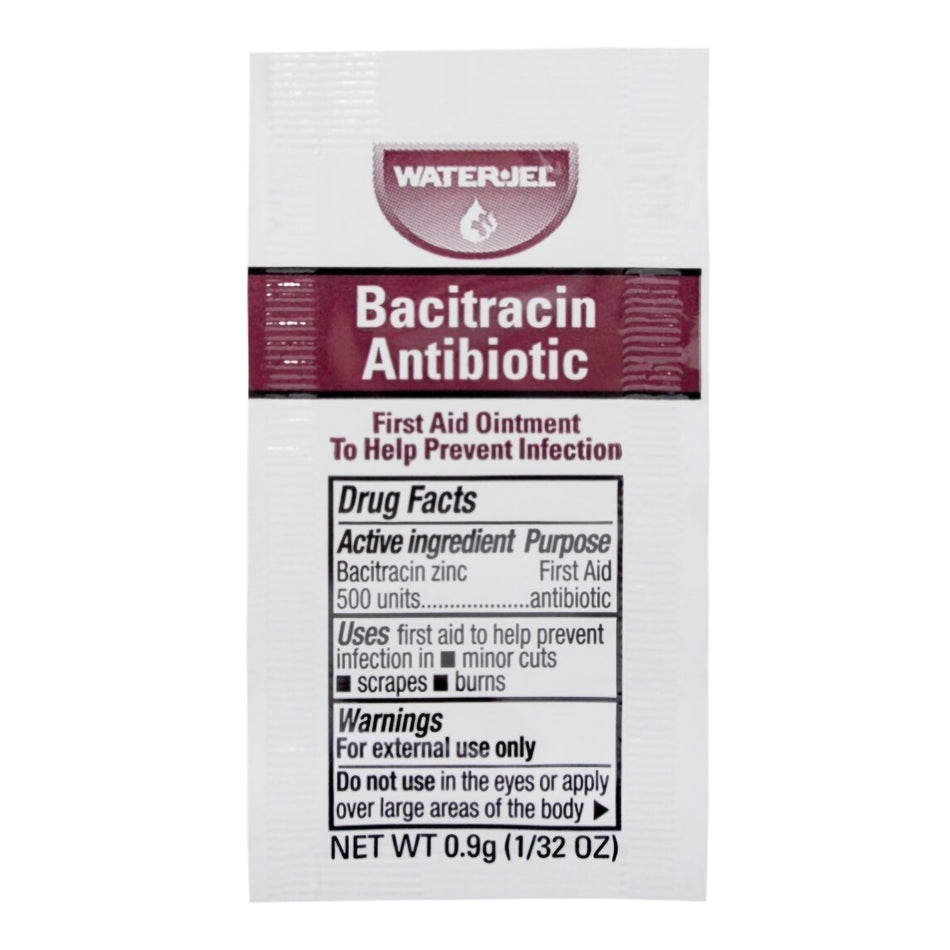 Water Jel Bacitracin Zinc First Aid Antibiotic-First Aid Antibiotic Water Jel Ointment 0.9 Gram Individual Packet
