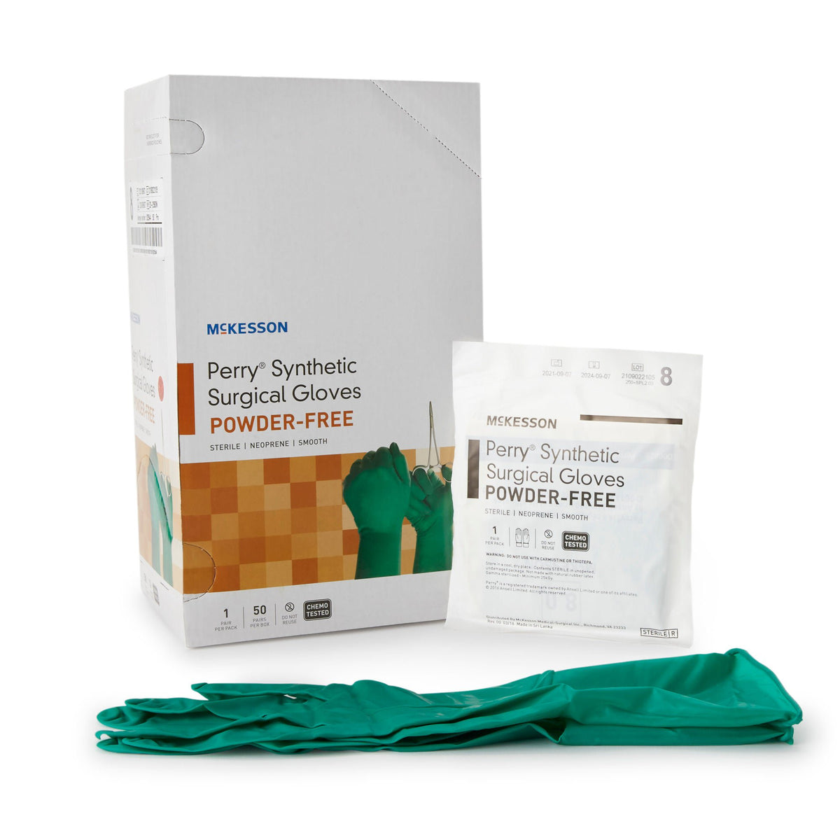 McKesson Perry® Performance Plus Polychloroprene Surgical Glove, Size 8, Green - Gloves>Surgical Gloves - McKesson Brand