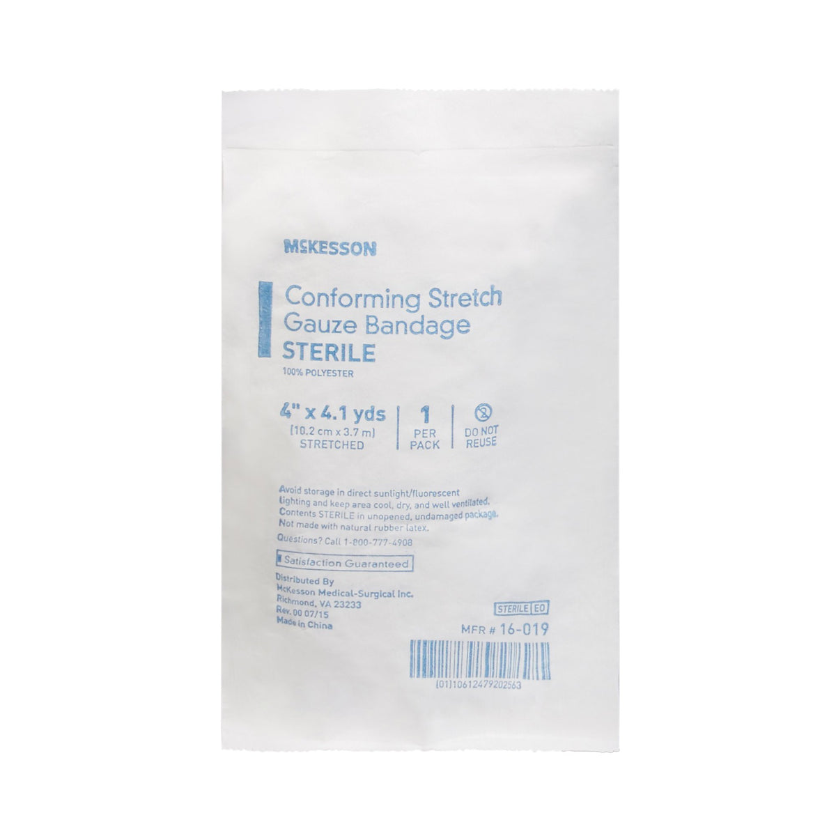 McKesson Sterile Conforming Bandage, 4 Inch x 4-1/10 Yard-Conforming Bandage McKesson 4 Inch X 4-1/10 Yard Sterile 1 per Pack