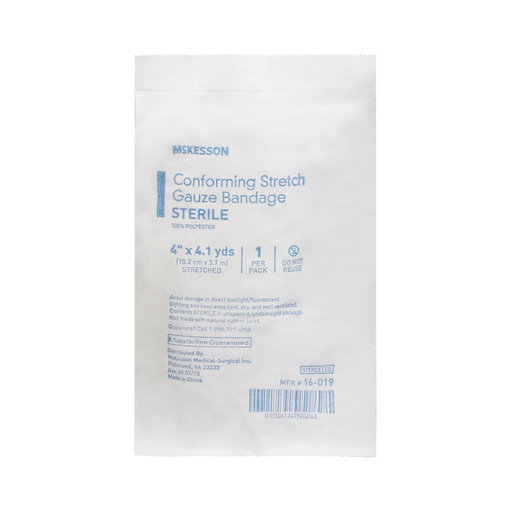 McKesson Sterile Conforming Bandage, 4 Inch x 4-1/10 Yard-Conforming Bandage McKesson 4 Inch X 4-1/10 Yard Sterile 1 per Pack