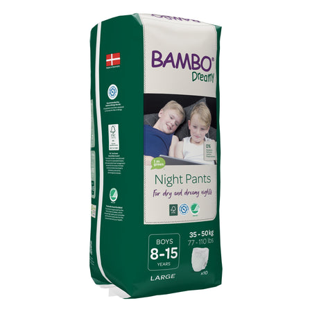 Bambo Dreamy Training Pants, For Boys 8 15 Years Old-Male Youth Training Pants Bambo Dreamy Night Pant Pull On with Tear Away Seams Size 8 to 15 Years Disposable Heavy Absorbency