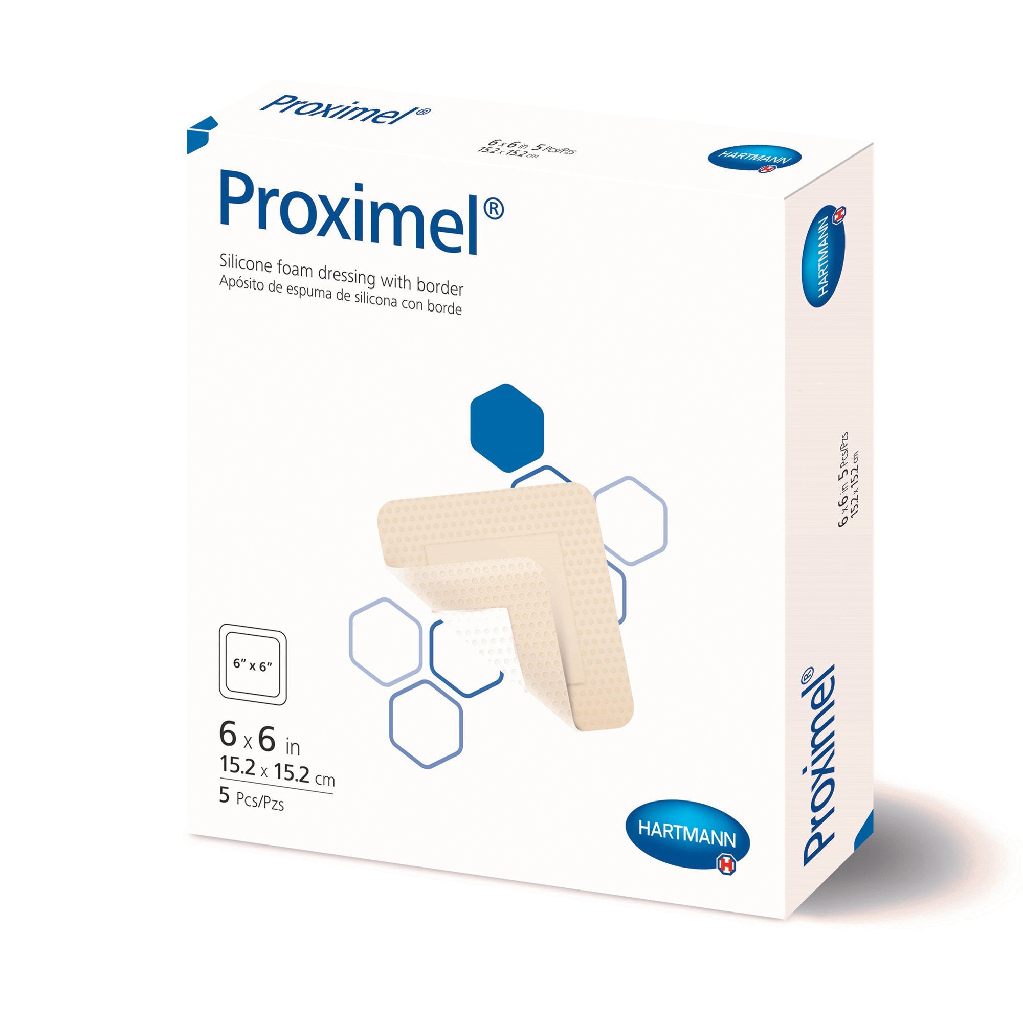 Foam Dressing Proximel® 6 X 6 Inch With Border Waterproof Film Backing Silicone Adhesive Square Sterile - Wound Care>Advan...