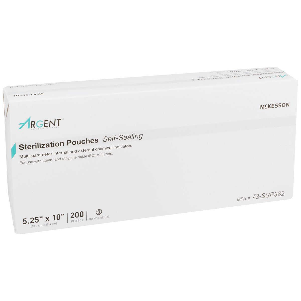 McKesson Argent Sure-Check Sterilization Pouch, 5-1/4 x 10 Inch-Sterilization Pouch McKesson Argent Sure-Check Ethylene Oxide (EO) Gas / Steam 5-1/4 X 10 Inch Transparent / Blue Self Seal Paper / Film