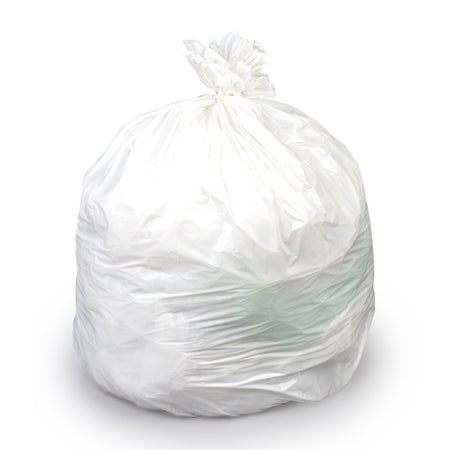 Tuff Trash Bag-Trash Bag Colonial Bag Tuf 60 gal. White LLDPE 0.75 mil 38 X 58 Inch X-Seal Bottom Flat Pack