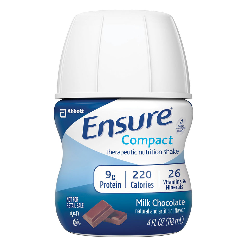 Ensure Compact Therapeutic Nutrition Shake, Chocolate, 4-ounce bottle-Oral Supplement Ensure Compact Therapeutic Nutrition Shake Milk Chocolate Flavor Liquid 4 oz. Bottle