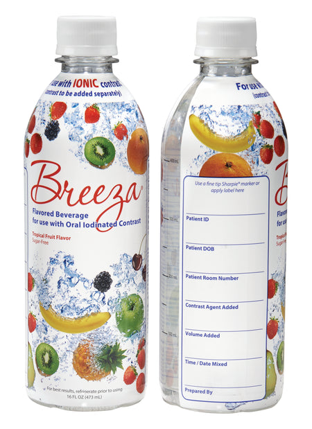 Breeza Tropical Flavor Beverage for use with Oral Iodinated Contrast 220-Contrast Media Suspending Vehicle Breeza 16 oz. Tropical Flavor