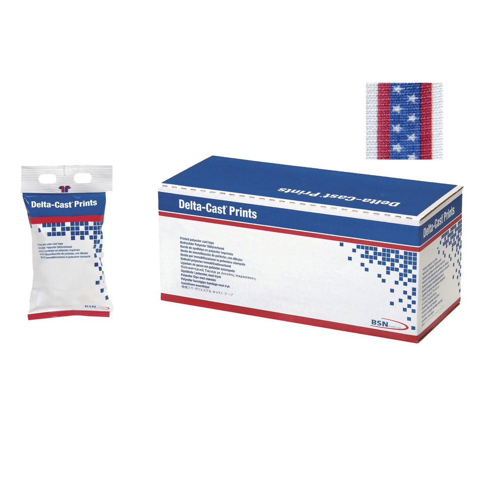 Delta-Cast Prints Cast Tape, 3 Inch x 4 Yard-Cast Tape Delta-Cast Prints 3 Inch X 12 Foot Polyester Stars and Stripes Print
