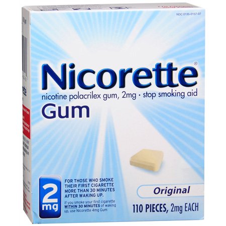 Nicorette Stop Smoking Aid Gum 2 mg Original-Stop Smoking Aid Nicorette 2 mg Strength Gum