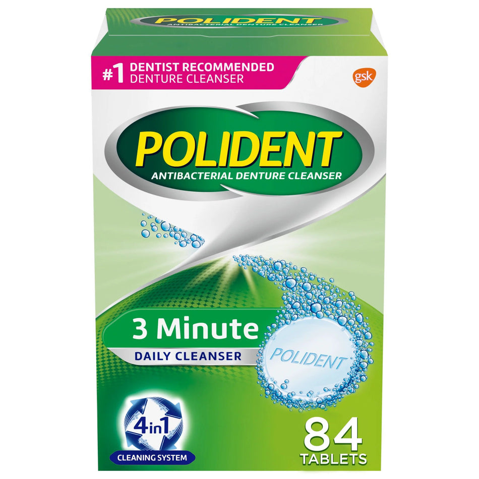 Polident 3 Minute Denture Cleaner-Denture Cleaner Polident Mint Flavor