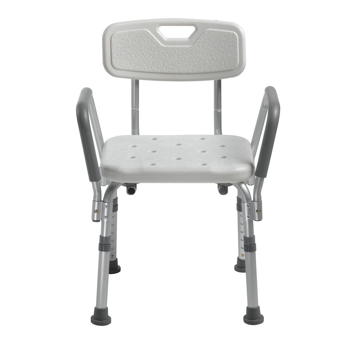 drive Shower Chair with Back and Removable Padded Arms-Bath Bench drive Padded Removable Arms Aluminum Frame With Backrest 16 Inch Seat Width 300 lbs. Weight Capacity