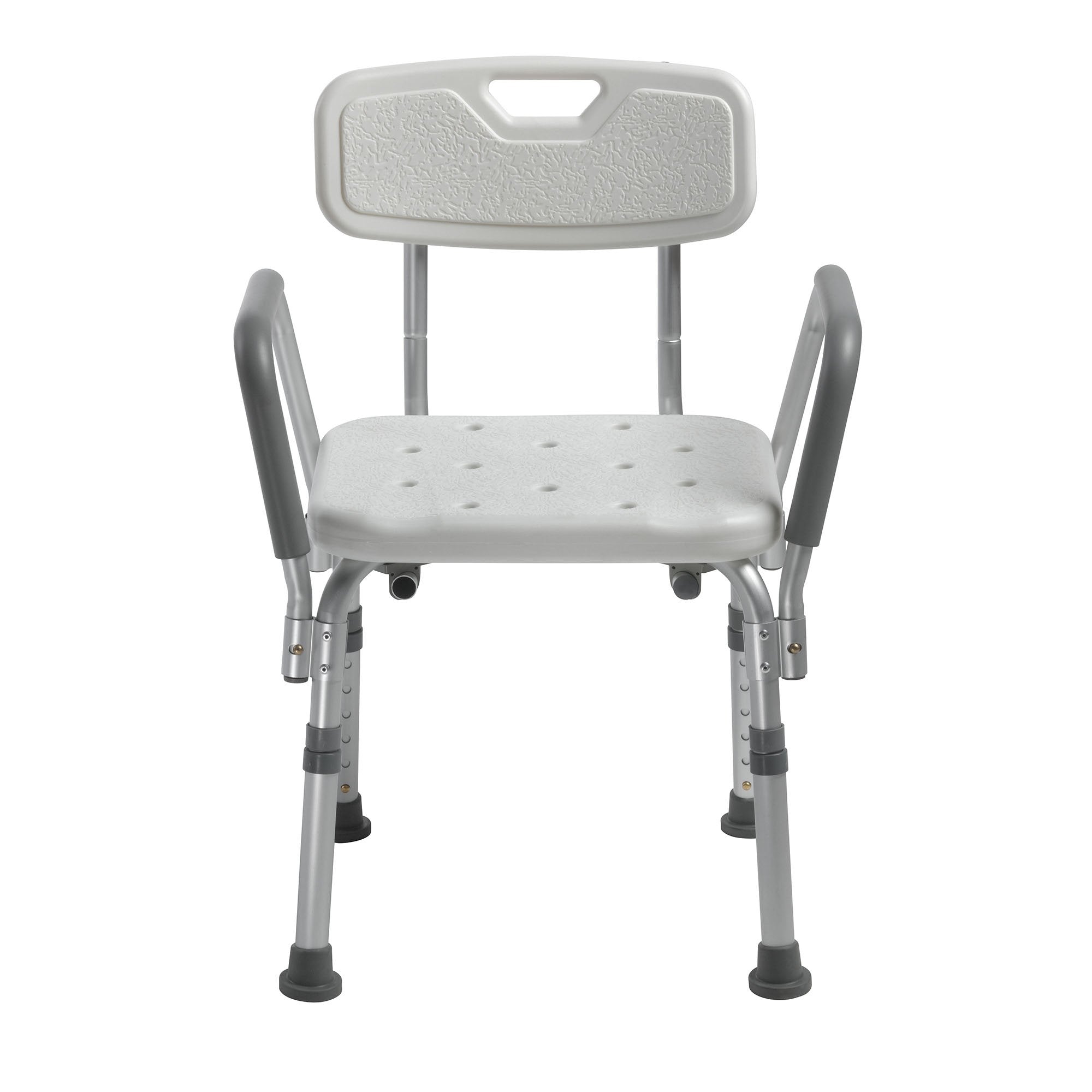 drive Shower Chair with Back and Removable Padded Arms-Bath Bench drive Padded Removable Arms Aluminum Frame With Backrest 16 Inch Seat Width 300 lbs. Weight Capacity