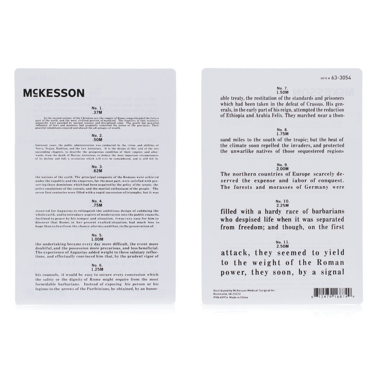 McKesson Jaeger Eye Test Chart-Vision Screening Card McKesson 12 Inch Distance Near Vision Testing