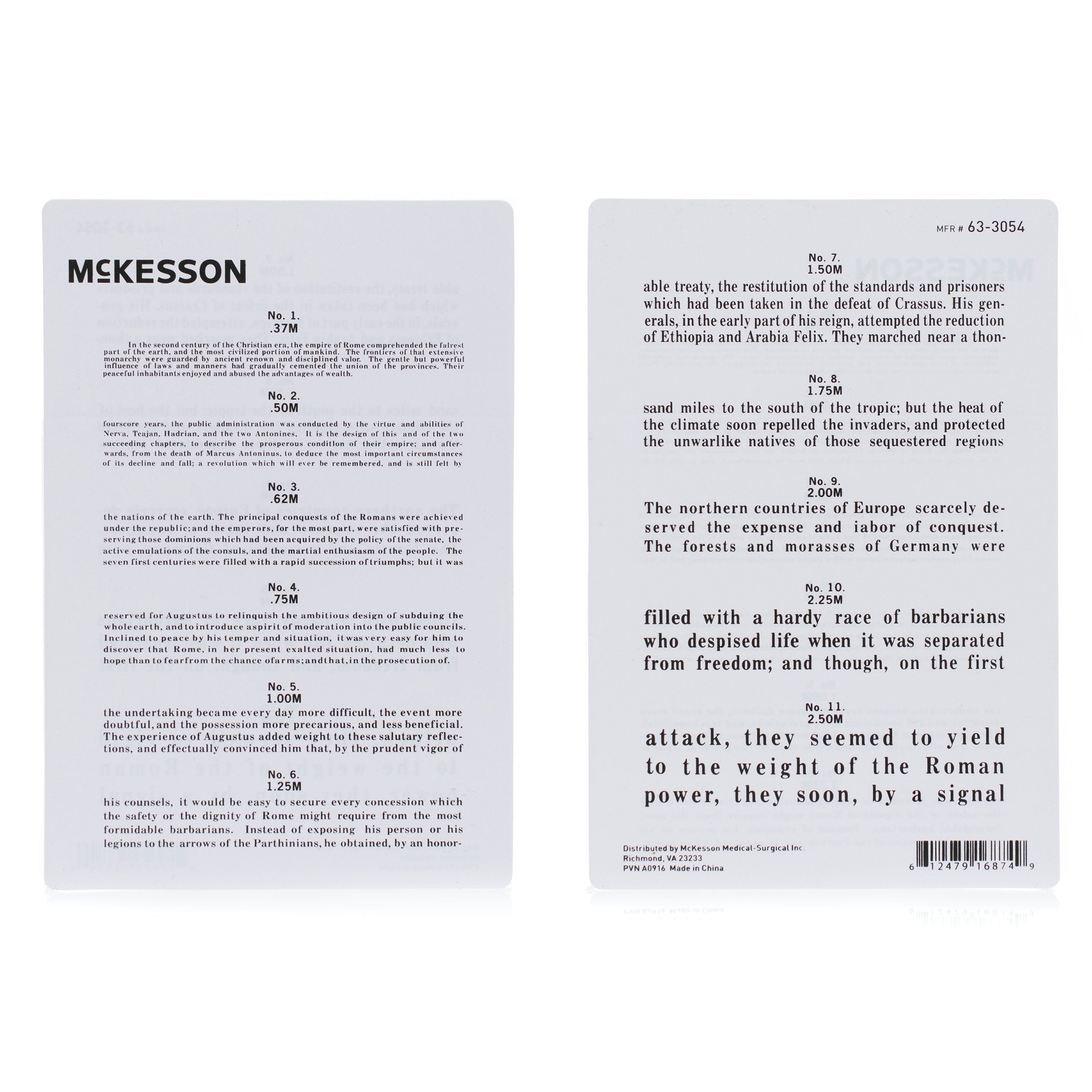 McKesson Jaeger Eye Test Chart-Vision Screening Card McKesson 12 Inch Distance Near Vision Testing