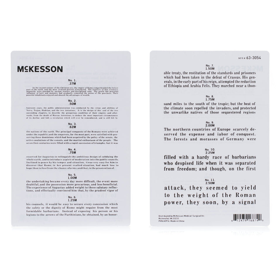 McKesson Jaeger Eye Test Chart-Vision Screening Card McKesson 12 Inch Distance Near Vision Testing
