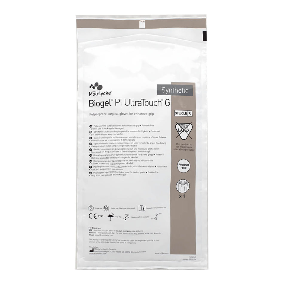 Biogel PI UltraTouch G Polyisoprene Surgical Glove, Size 7, Straw-Surgical Glove Biogel PI UltraTouch G Size 7 Sterile Polyisoprene Standard Cuff Length Micro-Textured Straw Chemo Tested