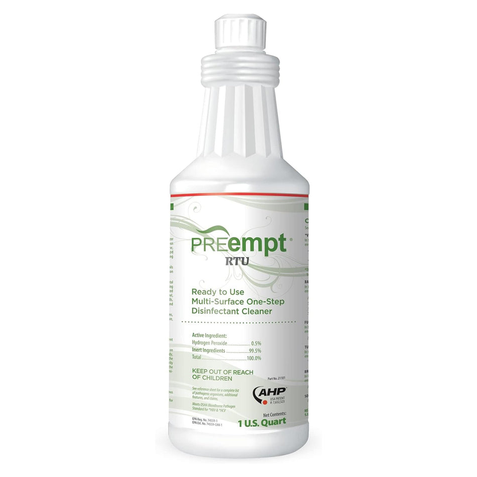 PREempt RTU Surface Disinfectant Cleaner-PREempt RTU Surface Disinfectant Cleaner Peroxide Based Manual Pour Liquid 32 oz. Bottle Scented NonSterile