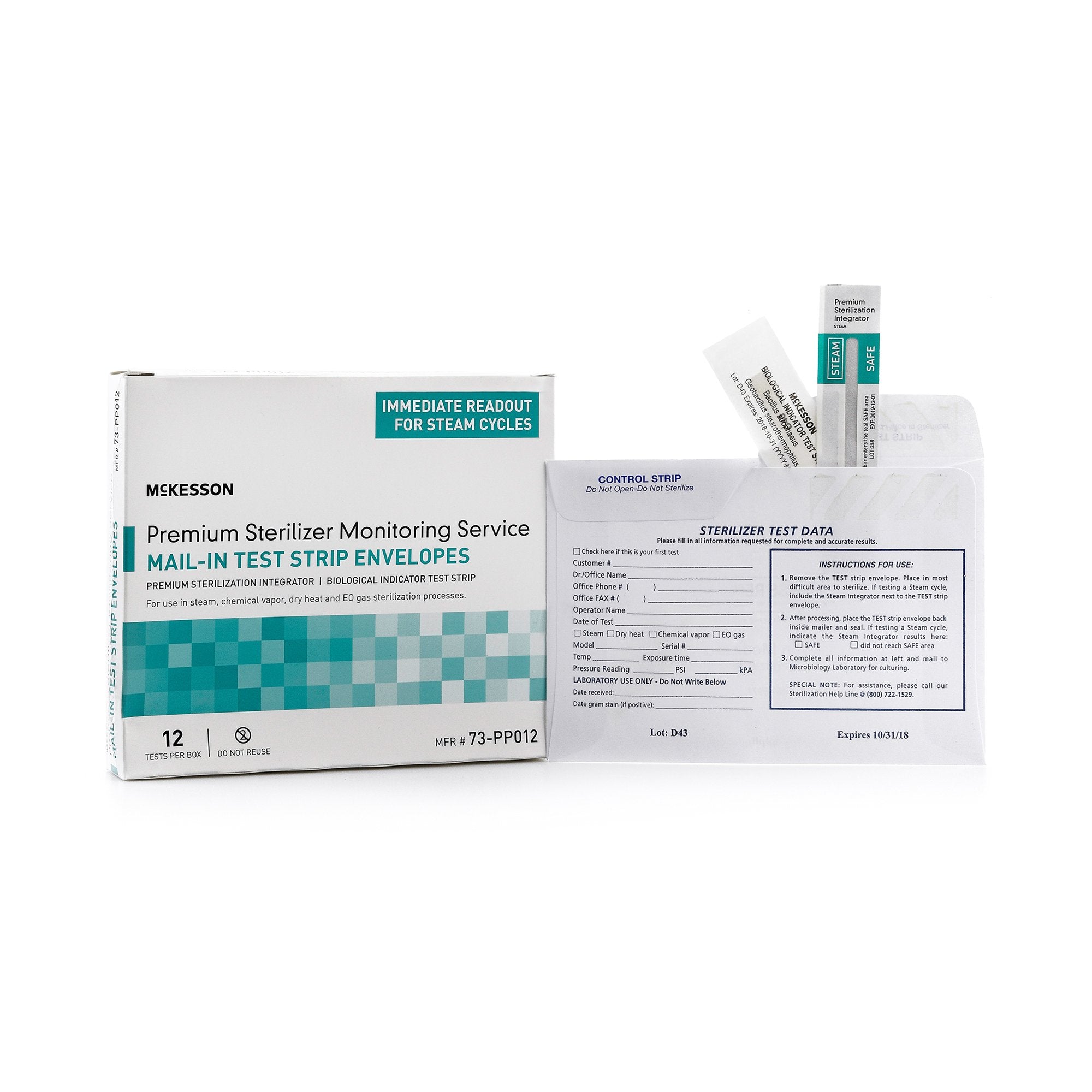 McKesson Sterilizer Monitoring Mail-In Service-McKesson Sterilizer Monitoring Mail-In Service Steam / EO Gas / Dry Heat / Chemical Vapor