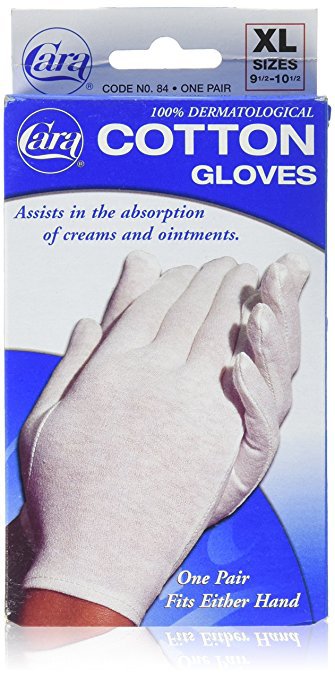 Cara Infection Control Glove, Extra Large-Infection Control Glove Cara X-Large Cotton White Wrist Length Hemmed Cuff NonSterile
