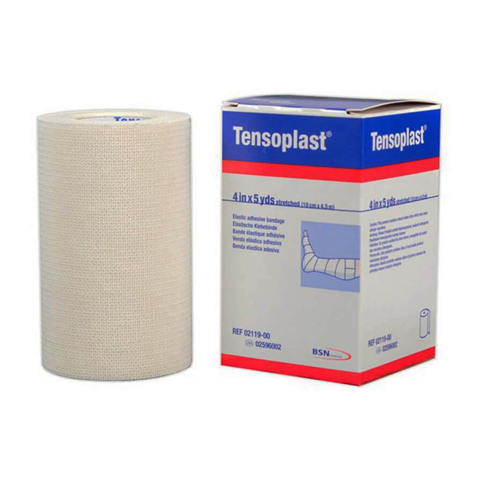 Tensoplast� No Closure Elastic Adhesive Bandage, 4 Inch x 5 Yard-Elastic Adhesive Bandage Tensoplast� 4 Inch X 5 Yard No Closure White NonSterile Medium Compression
