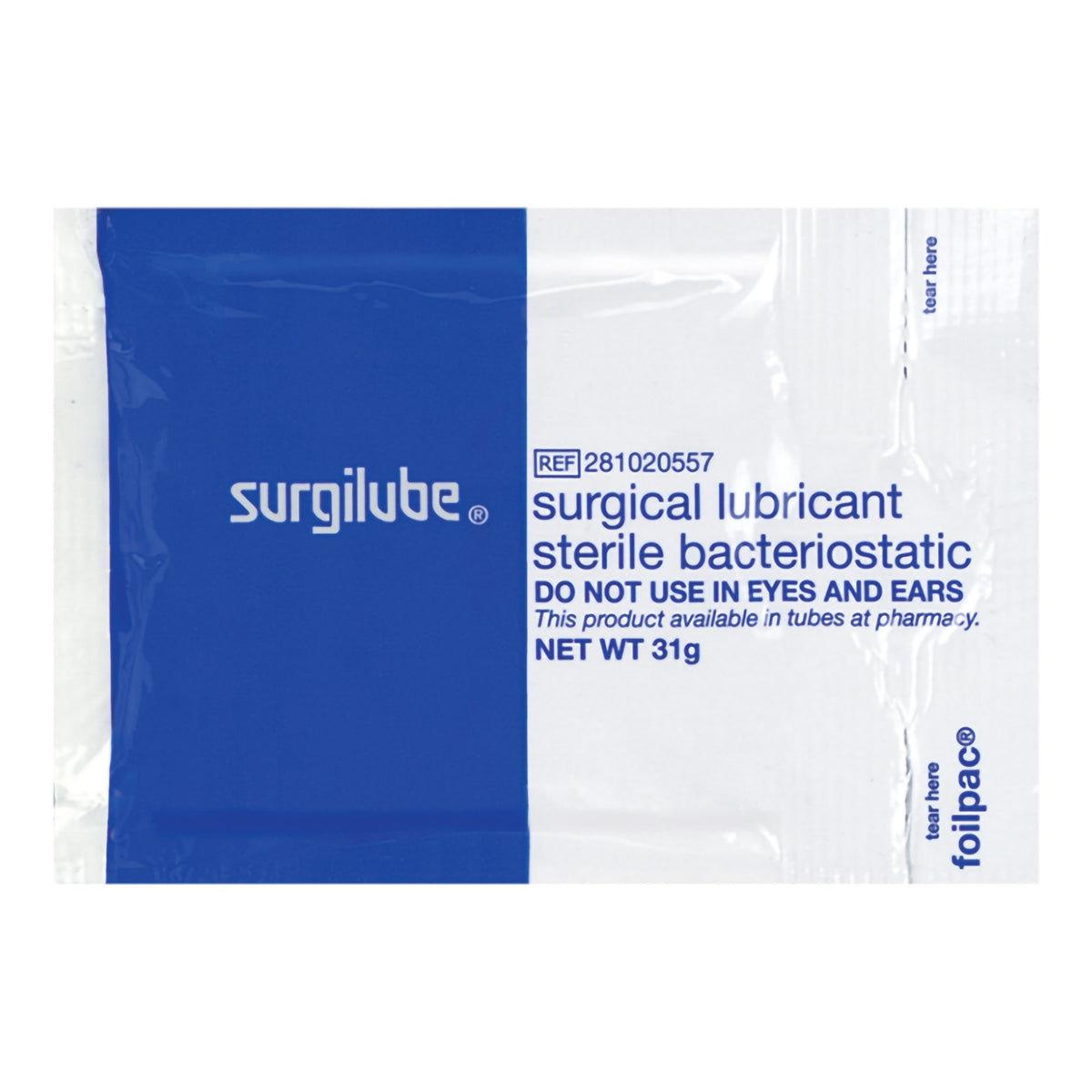 Surgilube Lubricating Jelly-Lubricating Jelly - Carbomer free Surgilube 31 Gram Individual Packet Sterile