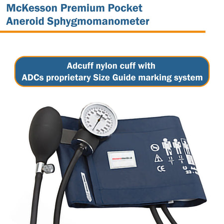 McKesson Premium Pocket Aneroid Sphygmomanometer, Dark Blue - Diagnostic Instruments and Supplies>Blood Pressure>Blood Pre...