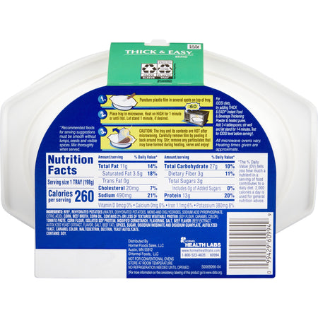 Thick & Easy Beef with Potatoes and Corn Thickened Food, 7-ounce Tray-Thickened Food Thick & Easy Purees 7 oz. Tray Beef with Potatoes / Corn Flavor Puree IDDSI Level 2 Mildly Thick