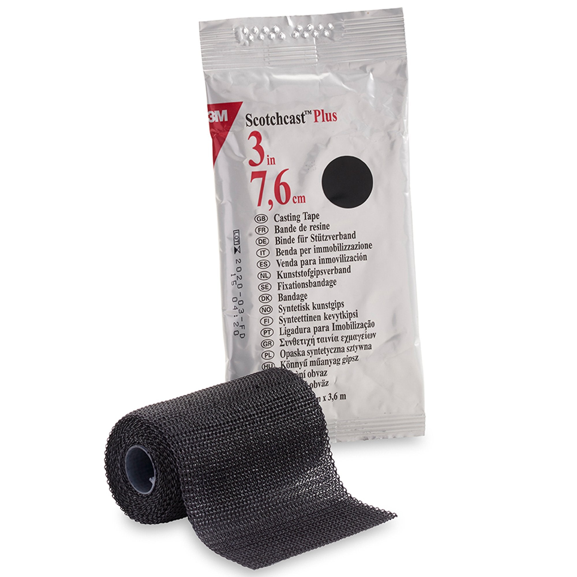 3M Scotchcast Plus Black Cast Tape, 3 Inch x 4 Yard-Cast Tape 3M Scotchcast Plus 3 Inch X 12 Foot Fiberglass / Resin Black