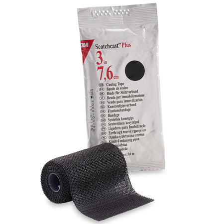 3M Scotchcast Plus Black Cast Tape, 3 Inch x 4 Yard-Cast Tape 3M Scotchcast Plus 3 Inch X 12 Foot Fiberglass / Resin Black