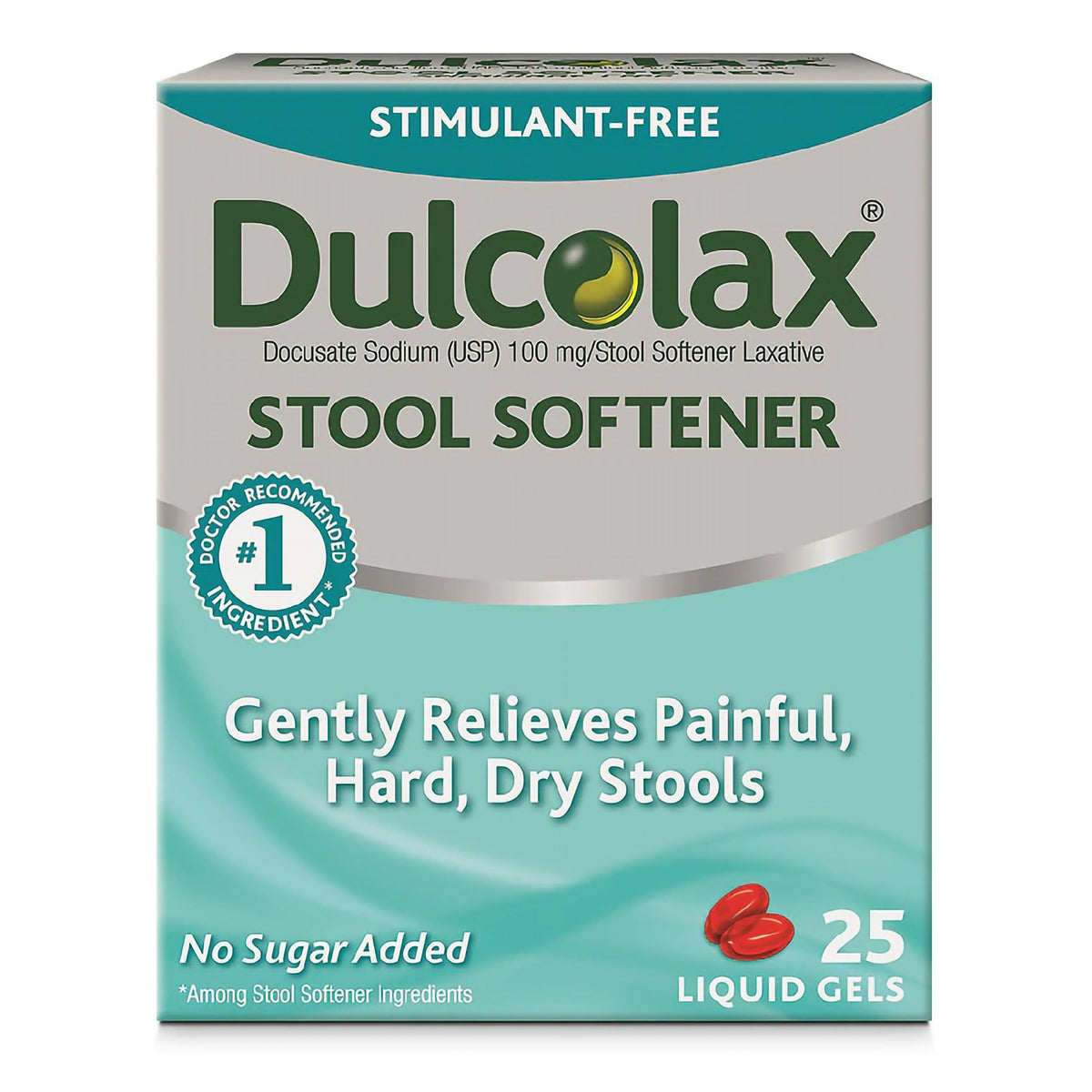 Dulcolax Docusate Sodium Stool Softener-Stool Softener Dulcolax Gelcap 25 per Box 100 mg Strength Docusate Sodium