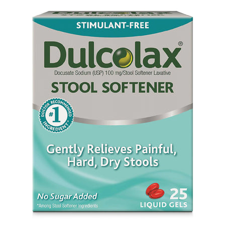 Dulcolax Docusate Sodium Stool Softener-Stool Softener Dulcolax Gelcap 25 per Box 100 mg Strength Docusate Sodium
