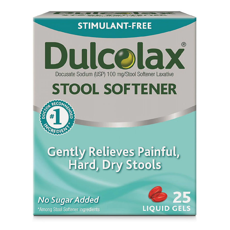 Dulcolax Docusate Sodium Stool Softener-Stool Softener Dulcolax Gelcap 25 per Box 100 mg Strength Docusate Sodium