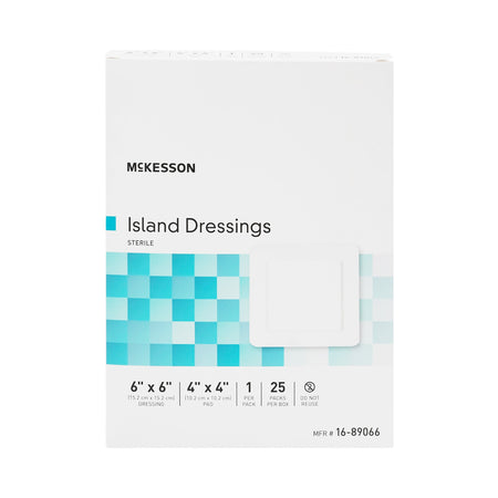 McKesson Adhesive Dressing, 6 x 6 Inch-Island Dressing McKesson 6 X 6 Inch Square Sterile