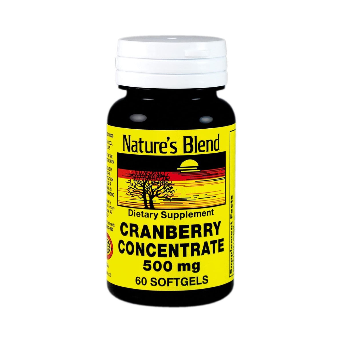 Nature's Blend Cranberry Concentrate Herbal Supplement-Herbal Supplement Nature's Blend Cranberry Concentrate 500 mg Strength Softgel 60 per Bottle Cranberry Flavor