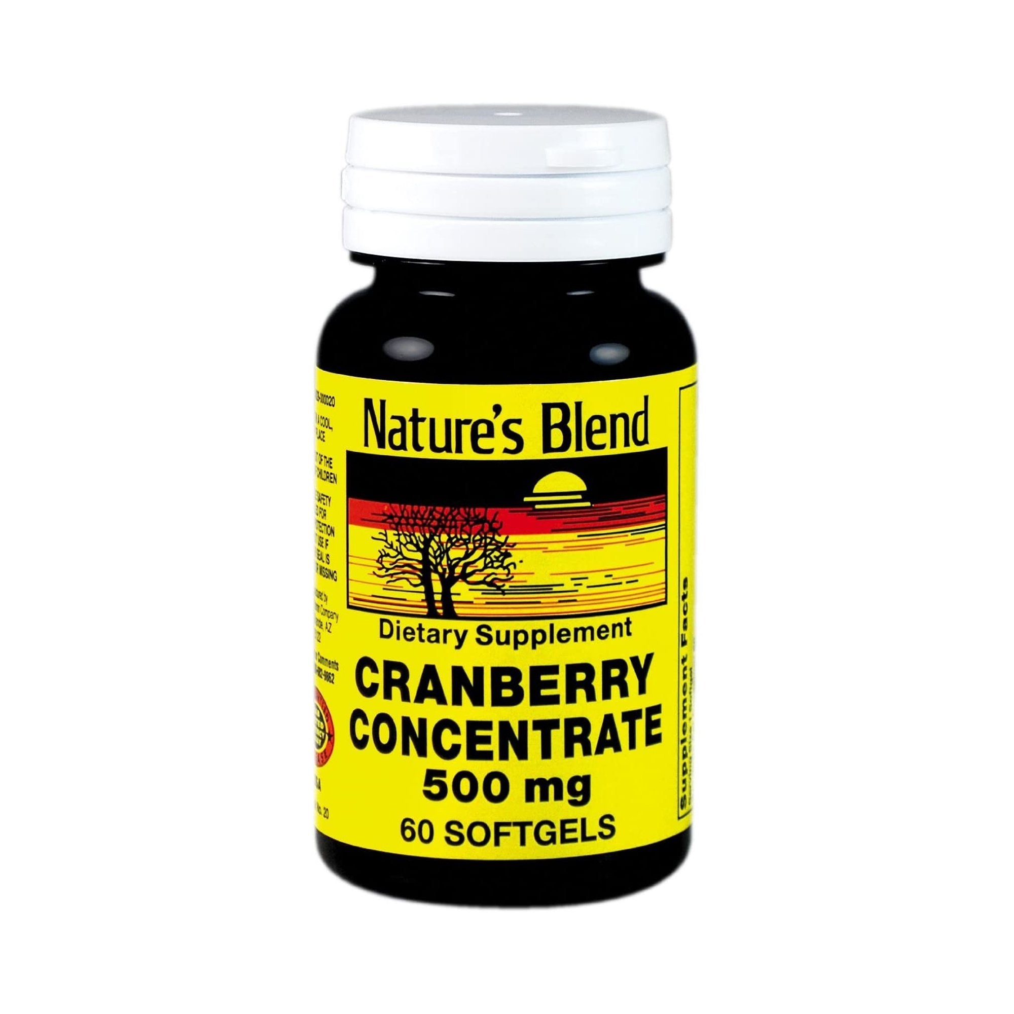 Nature's Blend Cranberry Concentrate Herbal Supplement-Herbal Supplement Nature's Blend Cranberry Concentrate 500 mg Strength Softgel 60 per Bottle Cranberry Flavor